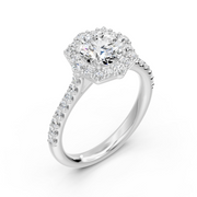 Solitaire bague diamant naturel rond 1.25 carat or blanc 14 carats Evelina
